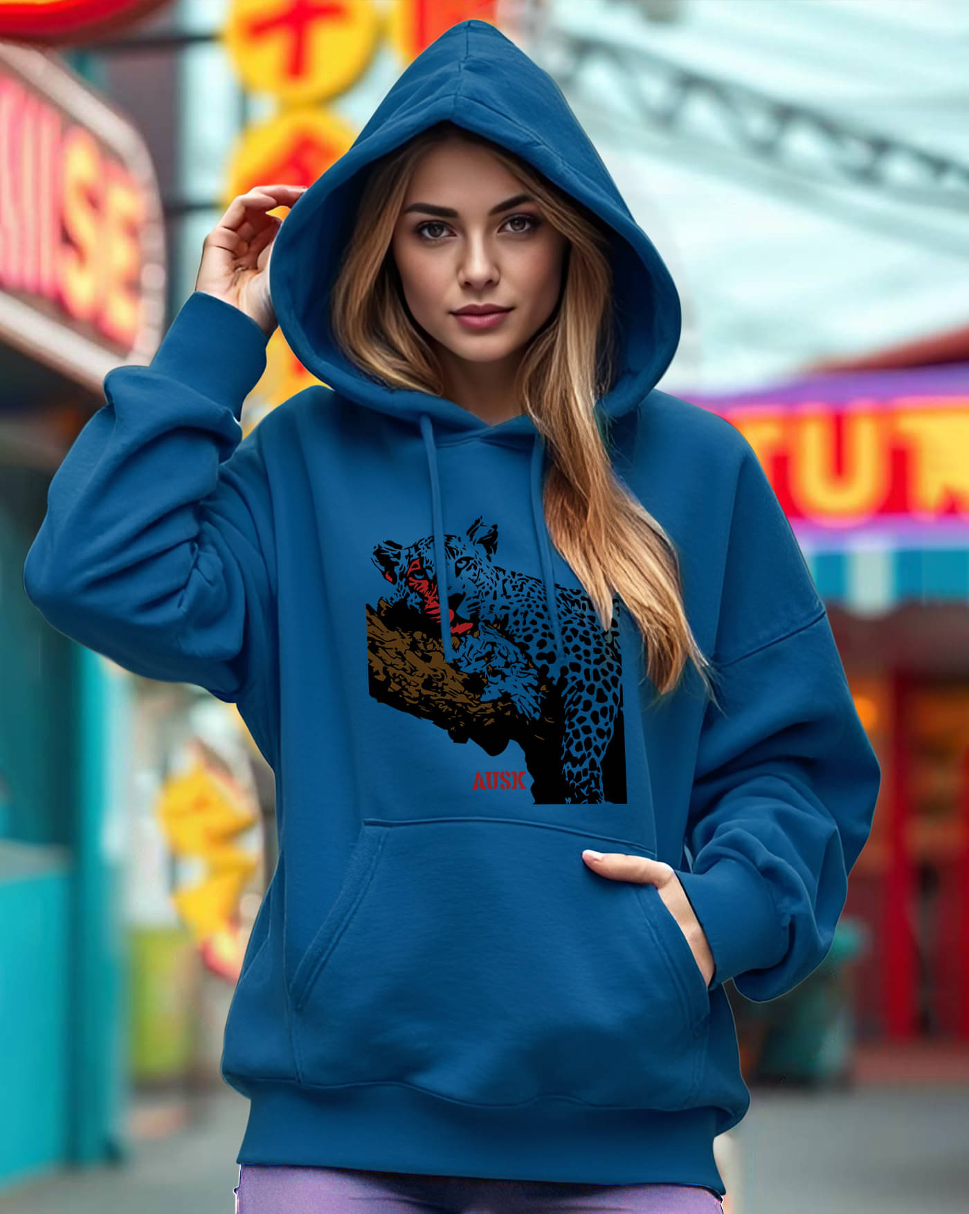 AUSK Women Fleece Hooded Sweatshirt For Light Winters ( Turquoise )     			AUSK Women Fleece Hooded Sweatshirt For Light Winters ( Turquoise )