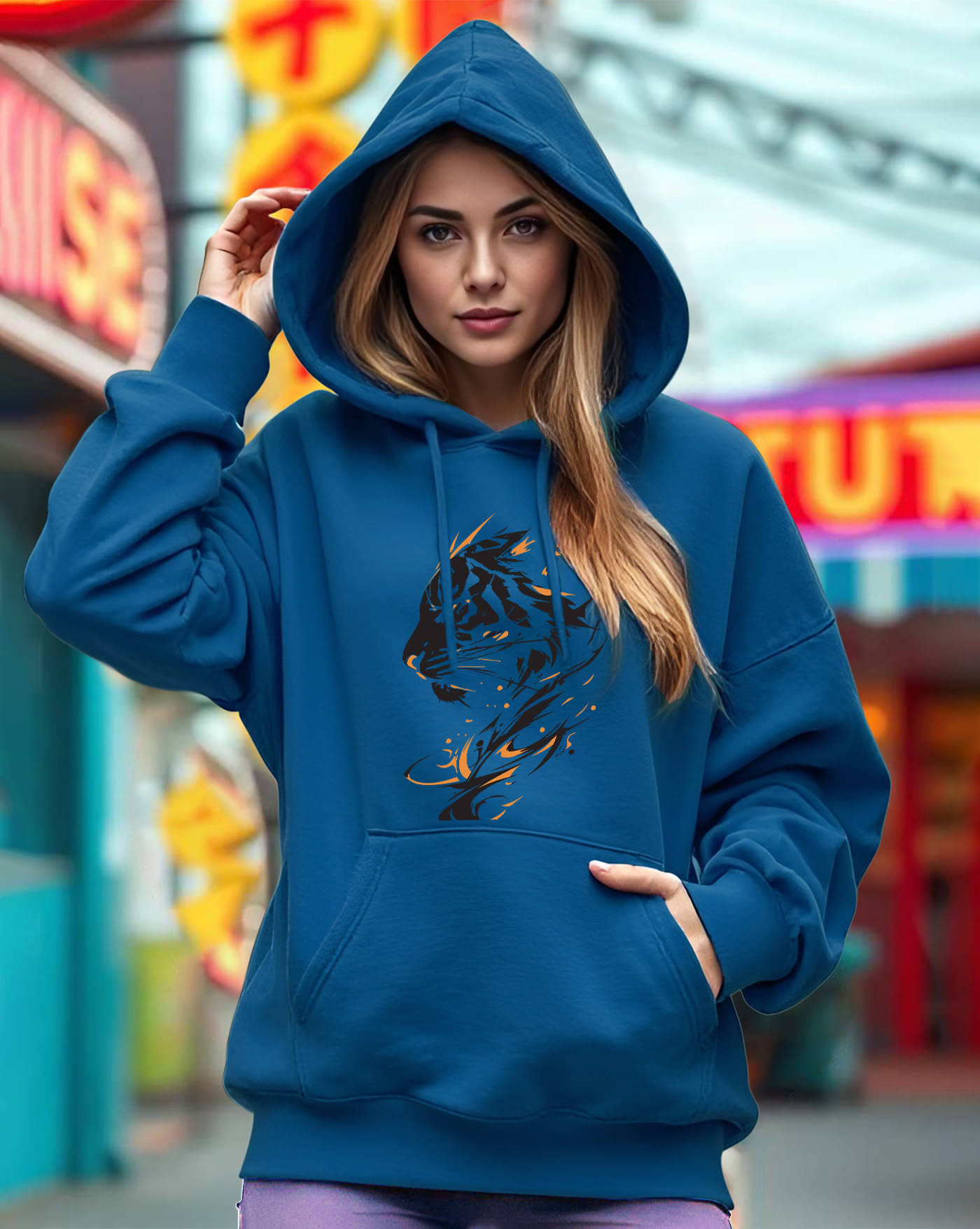     			AUSK Women Fleece Hooded Sweatshirt For Light Winters ( Turquoise )