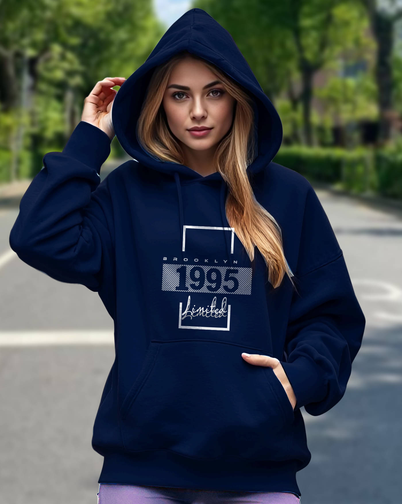     			AUSK Women Fleece Hooded Sweatshirt For Light Winters ( Blue )