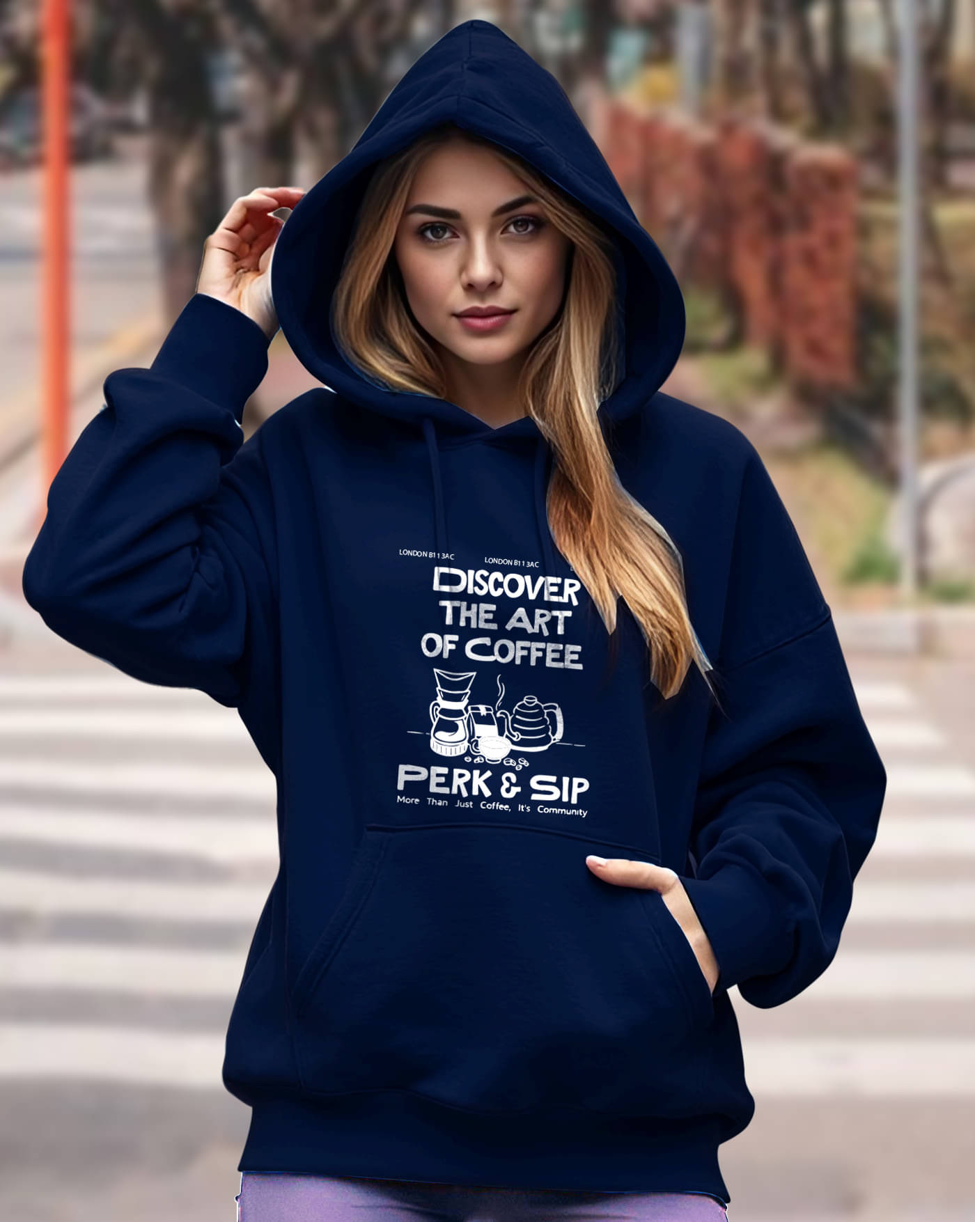     			AUSK Women Fleece Hooded Sweatshirt For Light Winters ( Blue )