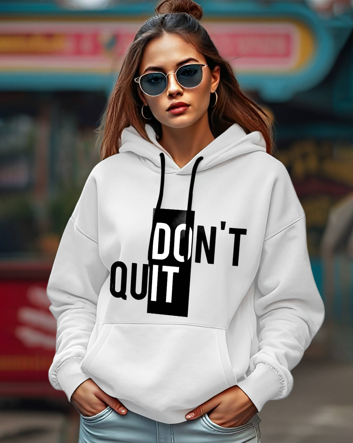     			AUSK Women Fleece Hooded Sweatshirt For Light Winters ( White )