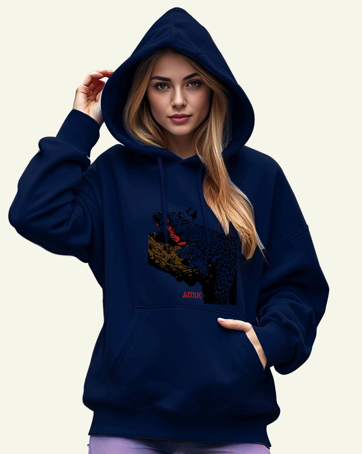     			AUSK Women Fleece Hooded Sweatshirt For Light Winters ( Blue )