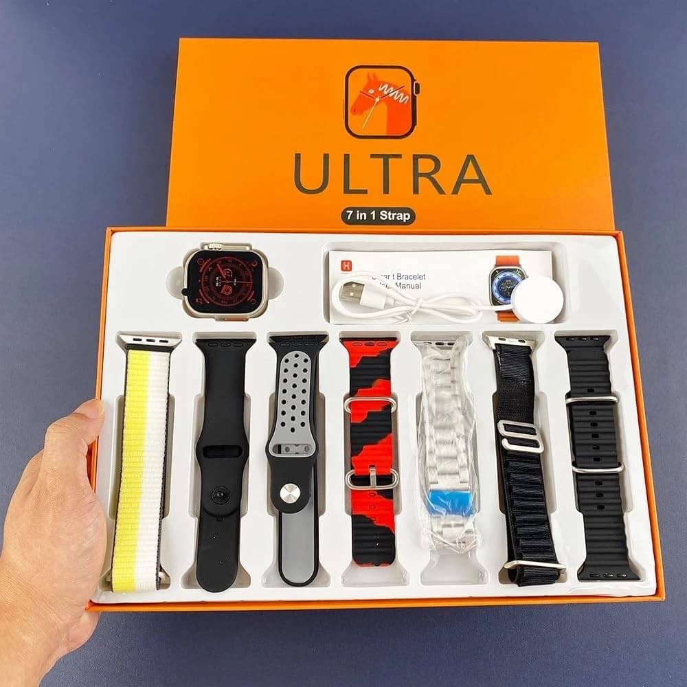     			AVYA Watch 8 Ultra 7 in 1-49 MM BT Calling Sports Mode Fitness 7 Belt for Men & Women Smartwatch (Multicolor Strap, Free Size)