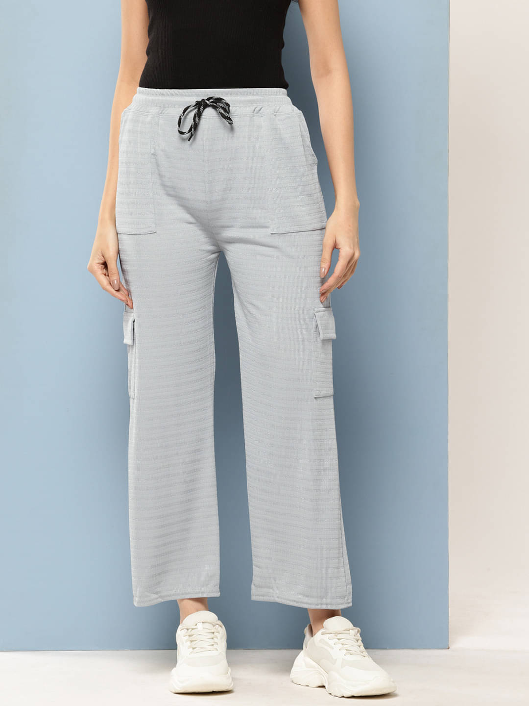     			Aarika Women Nylon Casual Trousers ( Grey )