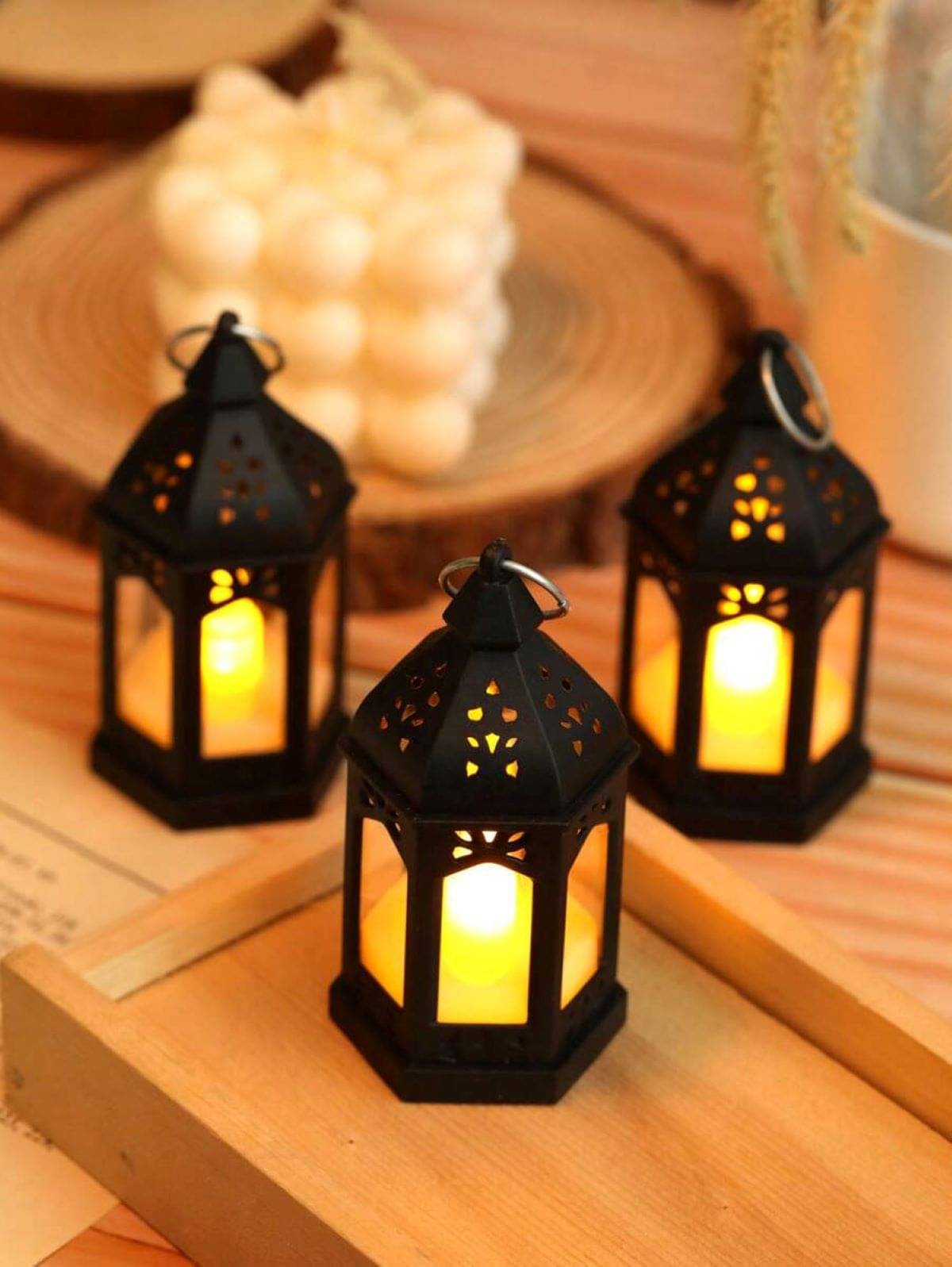     			Adorazone Black LED Tea Light Candle 10 cm ( Pack of 3 )