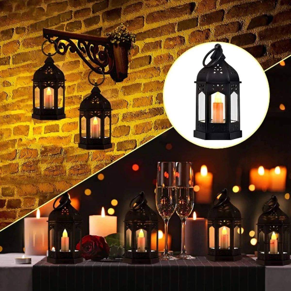    			Adorazone Black LED Tea Light Candle 10 cm ( Pack of 2 )