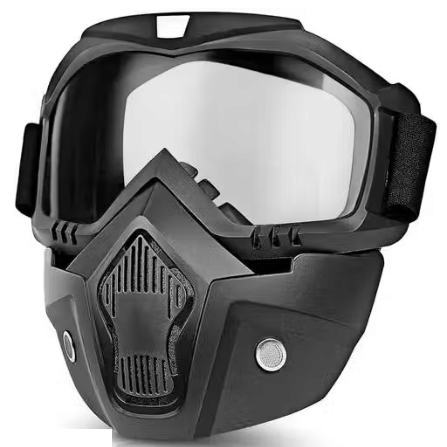     			Aksmit Motorcycle Helmet Riding Goggles Glasses With Removable Face Mask,Detachable -proof Warm Goggles Mouth Filter Adjustable Non-slip Strap Vintage Fight Motocross Eyewear ( Transparent )