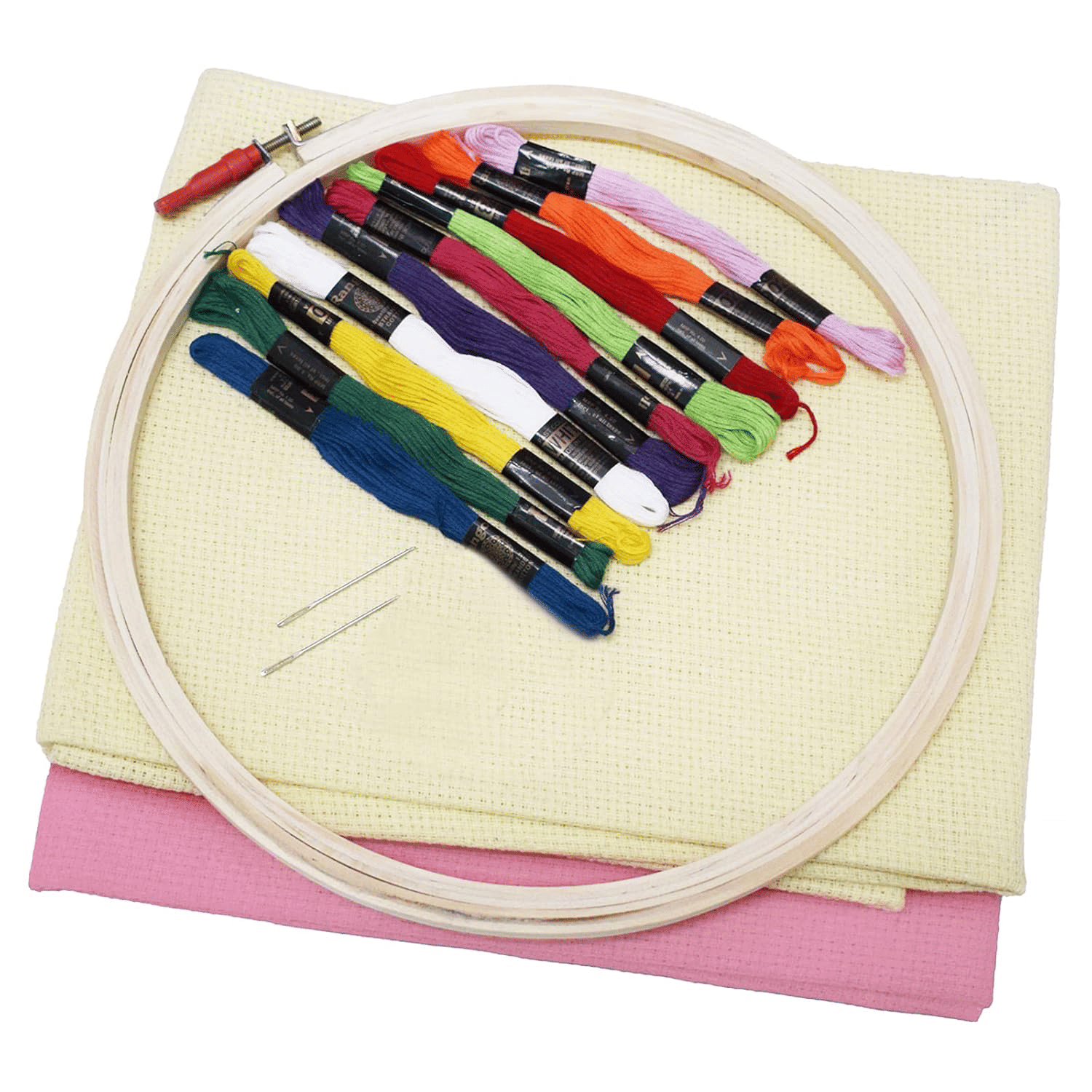     			Asian Hobby Crafts Embroidery Kit for Beginners,Cross Stitch Embroidery – Complete DIY Kit with Materials and Tutorial Pages (Color-Pink, Cream)