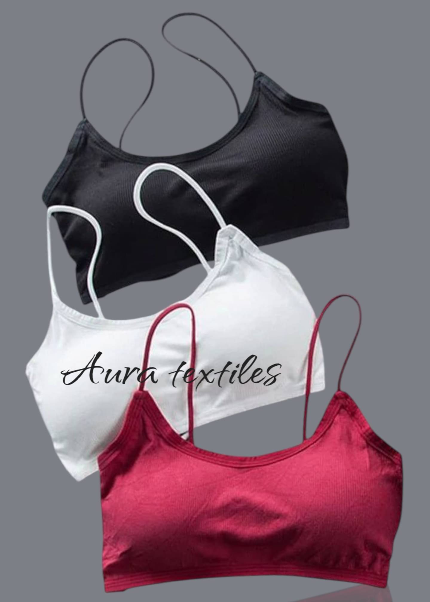 Aura textiles Pack of 3 Lycra Removable Padding Push Up Bra For Women ( Multicolor )     			Aura textiles Pack of 3 Lycra Removable Padding Push Up Bra For Women ( Multicolor )