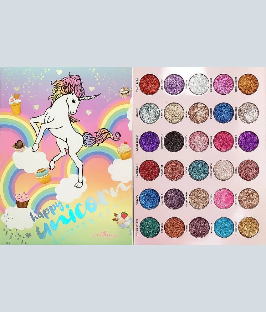 BLUSHIS Professional Gelanzi Party Like a Glittery Unicorn Shimmery Multicolor Eyeshadow Palette, 100gms - Makeup - Eyes | Buy online on ZillyBuy