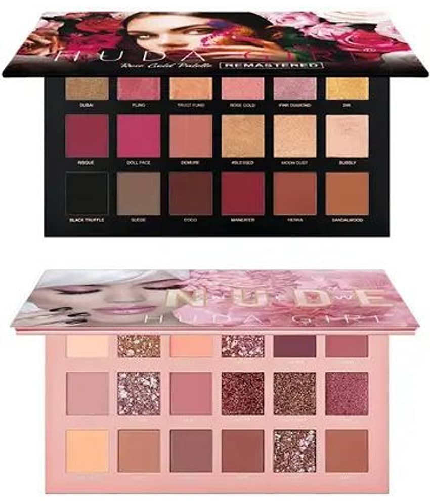 BLUSHIS Semi-Matte Nude And Rose Gold Eyeshadow Palette Combo, 36gms - Makeup - Eyes | Buy online on ZillyBuy