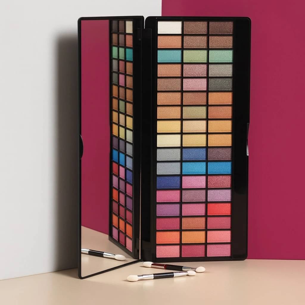 BLUSHIS Beauty Eyeshadow Palette 51 Colors Mattes And Shimmers High Pigmented Color Palette With Applicator     			BLUSHIS Beauty Eyeshadow Palette 51 Colors Mattes And Shimmers High Pigmented Color Palette With Applicator