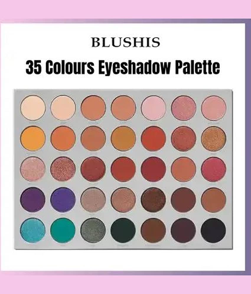 BLUSHIS Beauty Eyeshadow Palette 35 Colors Mattes And Shimmers High Pigmented Color Palette With Applicator - Makeup - Eyes | Buy online on ZillyBuy