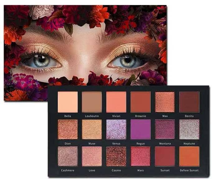 BLUSHIS Desert Dusk Eyeshadow Palette 18 shades Multicolor Matte & Shimmery Finish - Makeup - Eyes | Buy online on ZillyBuy