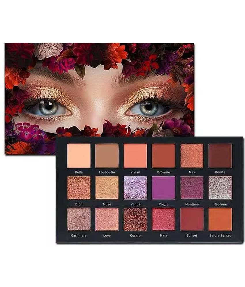 BLUSHIS Desert Dusk Eyeshadow Palette 18 shades Multicolor Matte & Shimmery Finish - Makeup - Eyes | Buy online on ZillyBuy