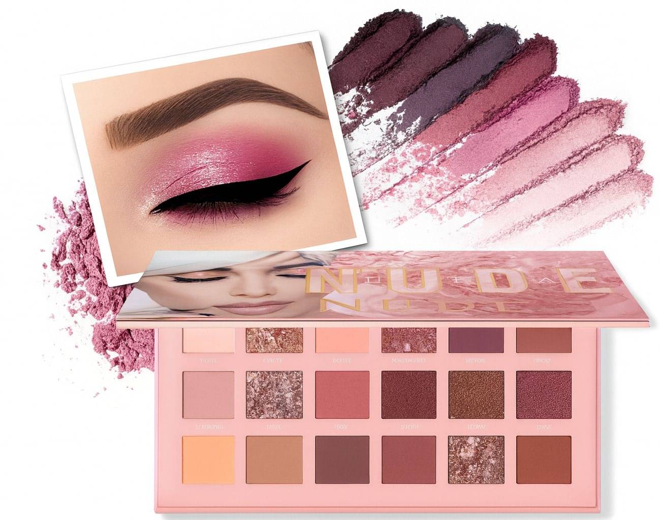 BLUSHIS Nude Eyeshadow Palette 18 shades Multicolor Matte & Shimmery Finish     			BLUSHIS Nude Eyeshadow Palette 18 shades Multicolor Matte & Shimmery Finish