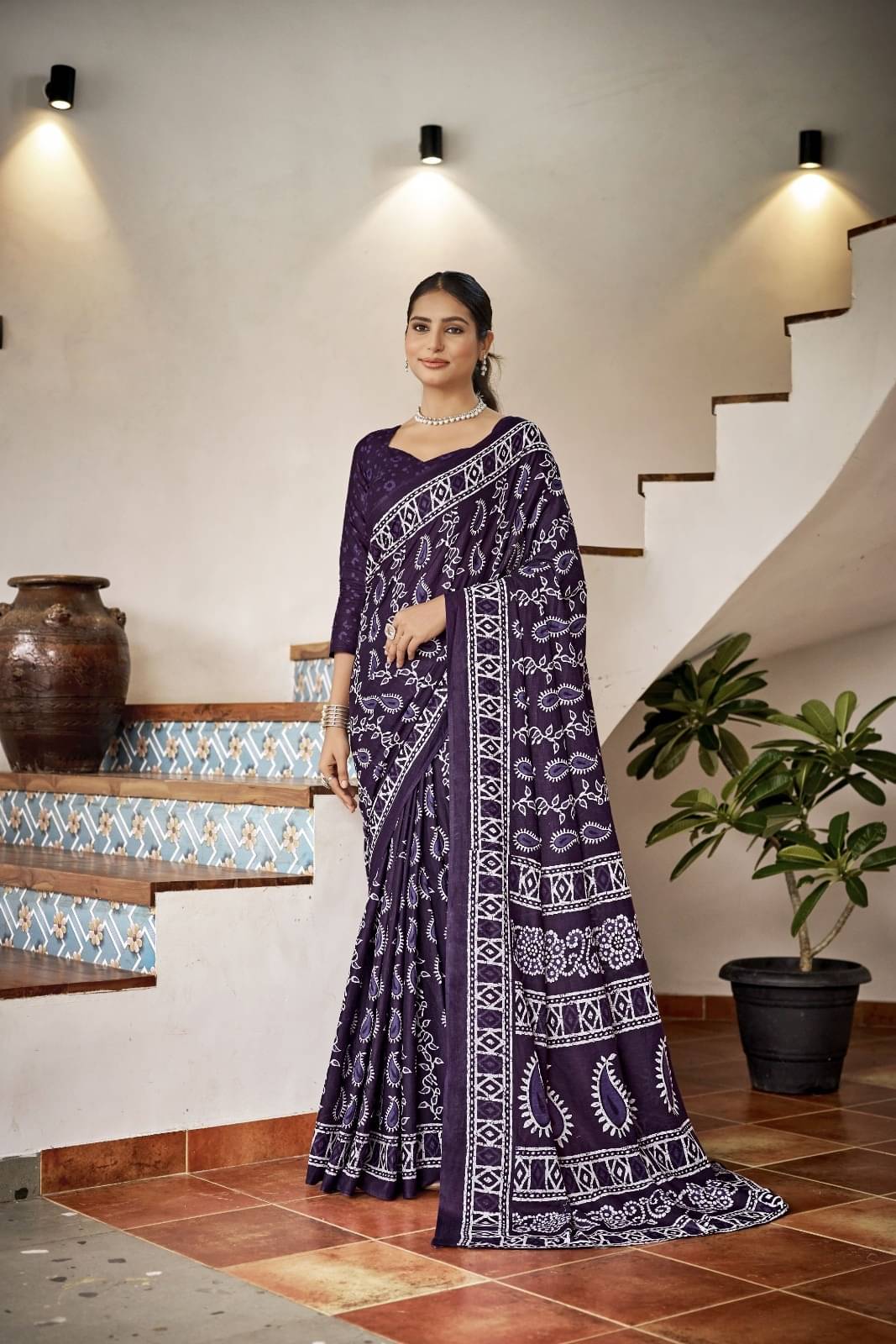     			BRENZZAFASHION Cotton Printed Bhagalpuri Saree With Unstitched Blouse Piece ( Grey Melange )