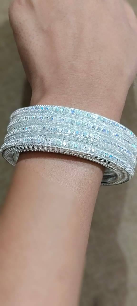 Bangles & Bracelets Silver Bangle Set ( Pack of 4 )     			Bangles & Bracelets Silver Bangle Set ( Pack of 4 )
