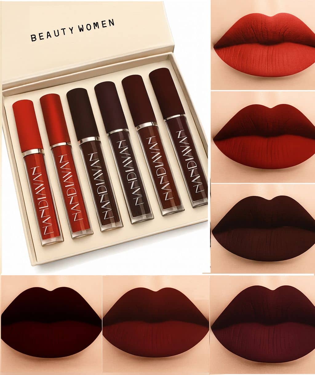 Beauty Women Multi Matte Smudge Free Liquid Lipstick ( Pack of 6 )