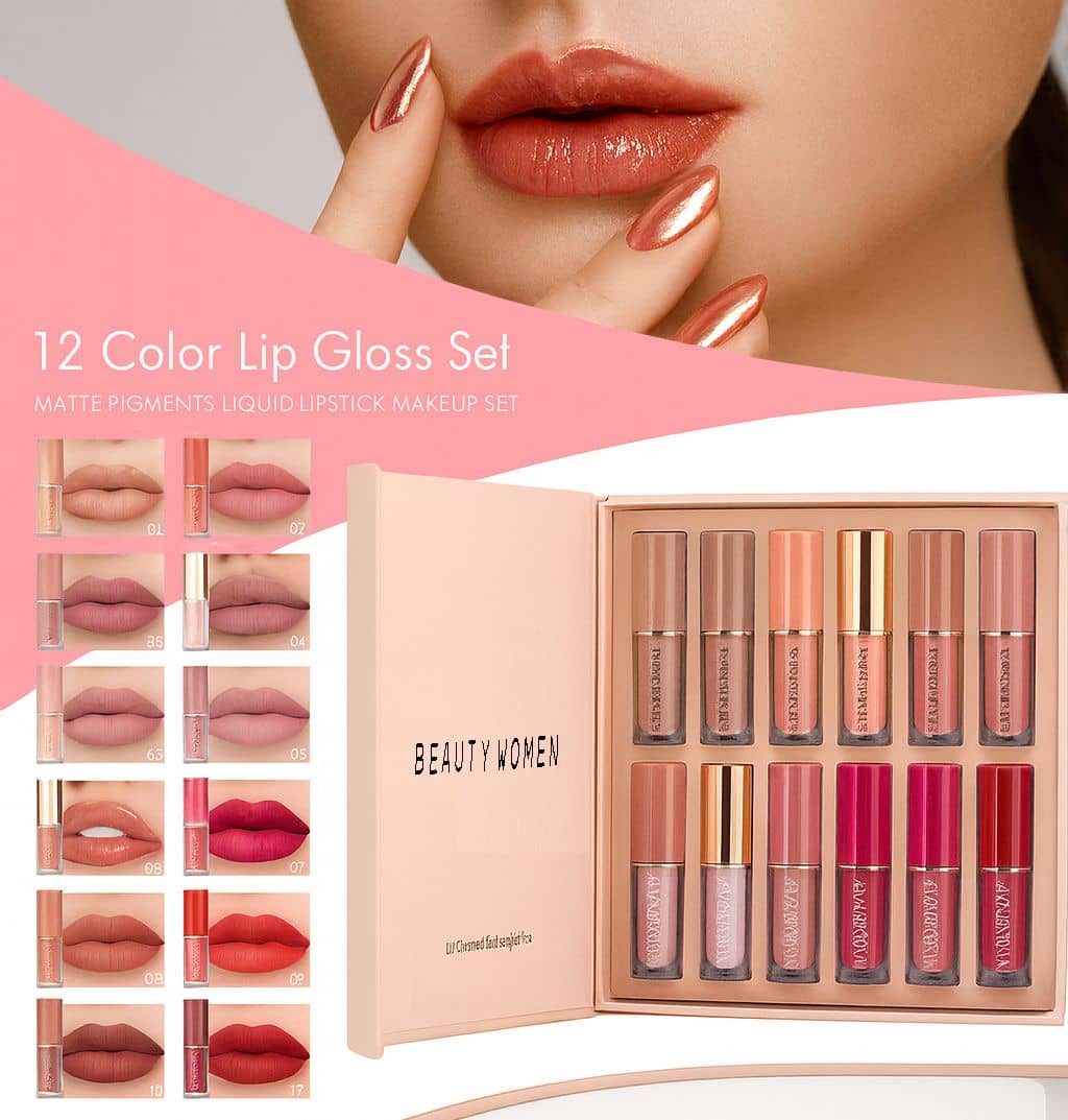Beauty Women Multi Matte Smudge Free Liquid Lipstick ( Pack of 12 )