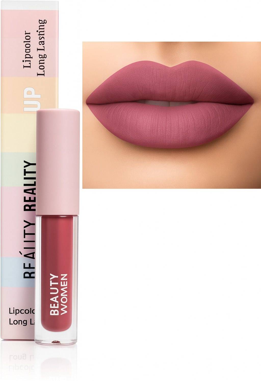     			Beauty Women Pink Matte Smudge Free Liquid Lipstick ( Pack of 1 )