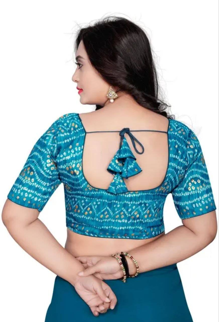     			Bigbest Feb Cotton Readymade with Pad Round Neck Women's Blouse ( Teal )