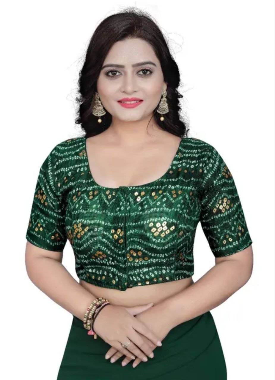 Bigbest Feb Cotton Readymade with Pad Round Neck Women's Blouse ( Green )     			Bigbest Feb Cotton Readymade with Pad Round Neck Women's Blouse ( Green )