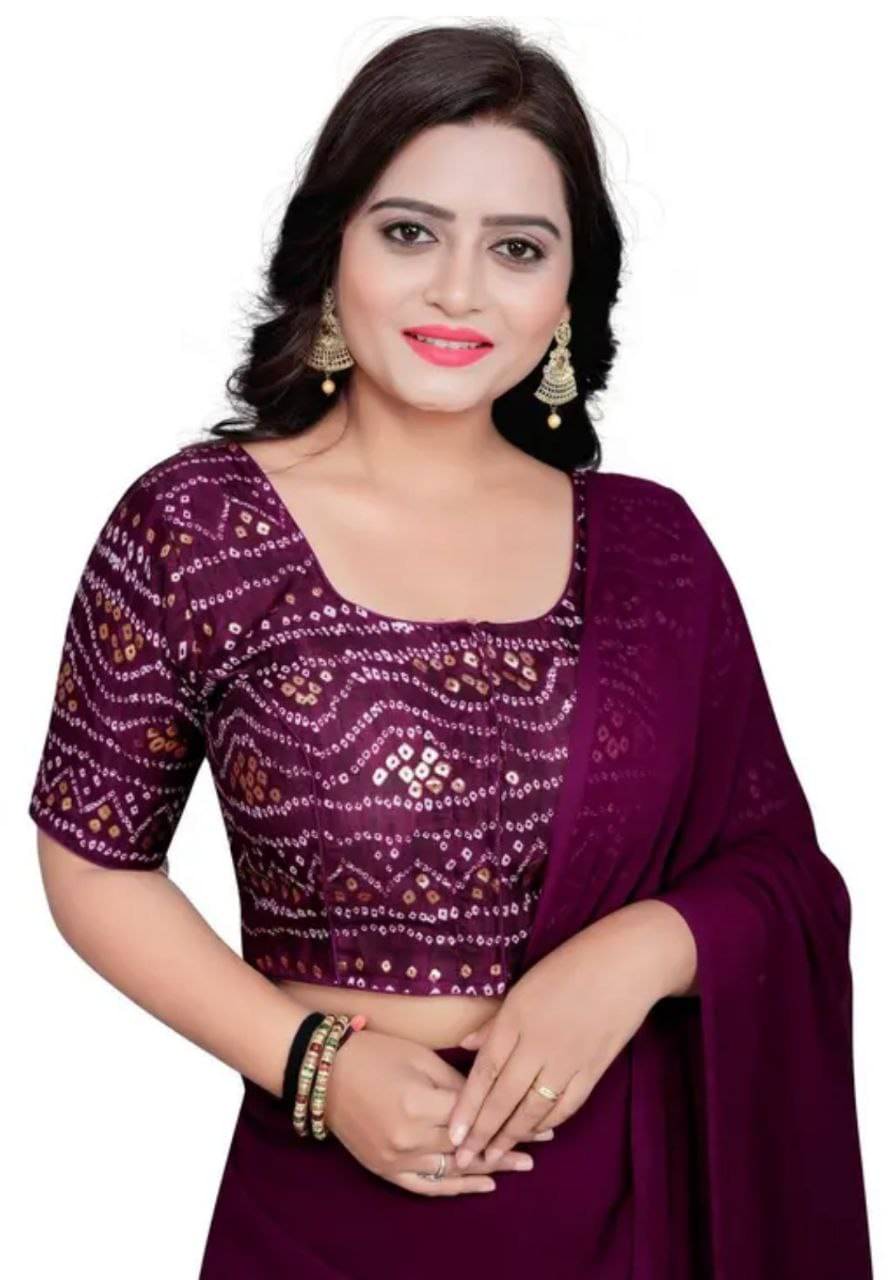 Bigbest Feb Cotton Readymade with Pad Round Neck Women's Blouse ( Wine )     			Bigbest Feb Cotton Readymade with Pad Round Neck Women's Blouse ( Wine )