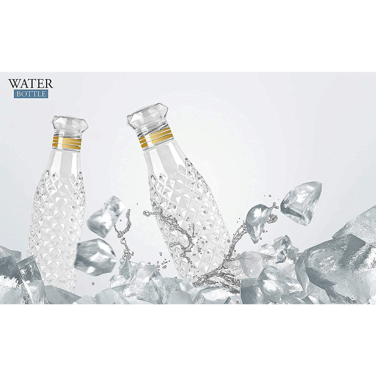    			Brahmani Art diamond water bottle, fridge water bottle, bottle White Plastic Fridge Water Bottle 1000 mL ( Set of 3 )