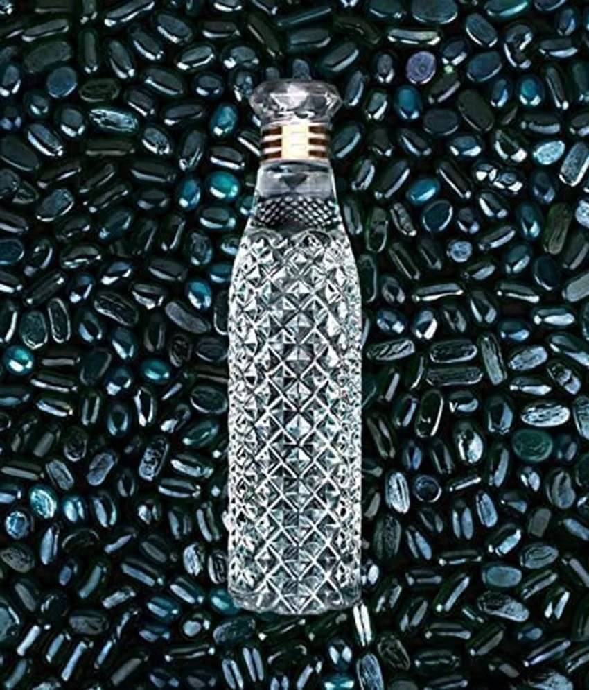     			Brahmani Art diamond water bottle, fridge water bottle, bottle White Plastic Fridge Water Bottle 1000 mL ( Set of 3 )