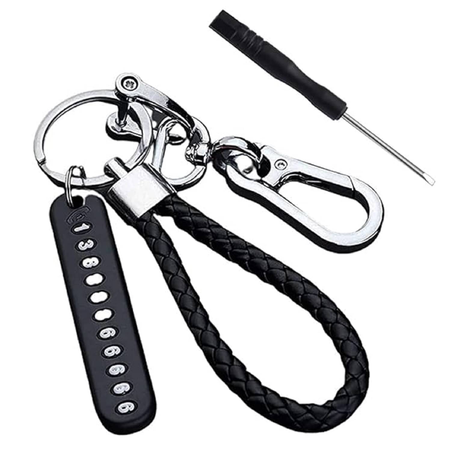     			Car Keychain with Phone Number Pendant, Heavy Duty Universal Car Keychain Phone License Plate Number Plate Car Phone Number