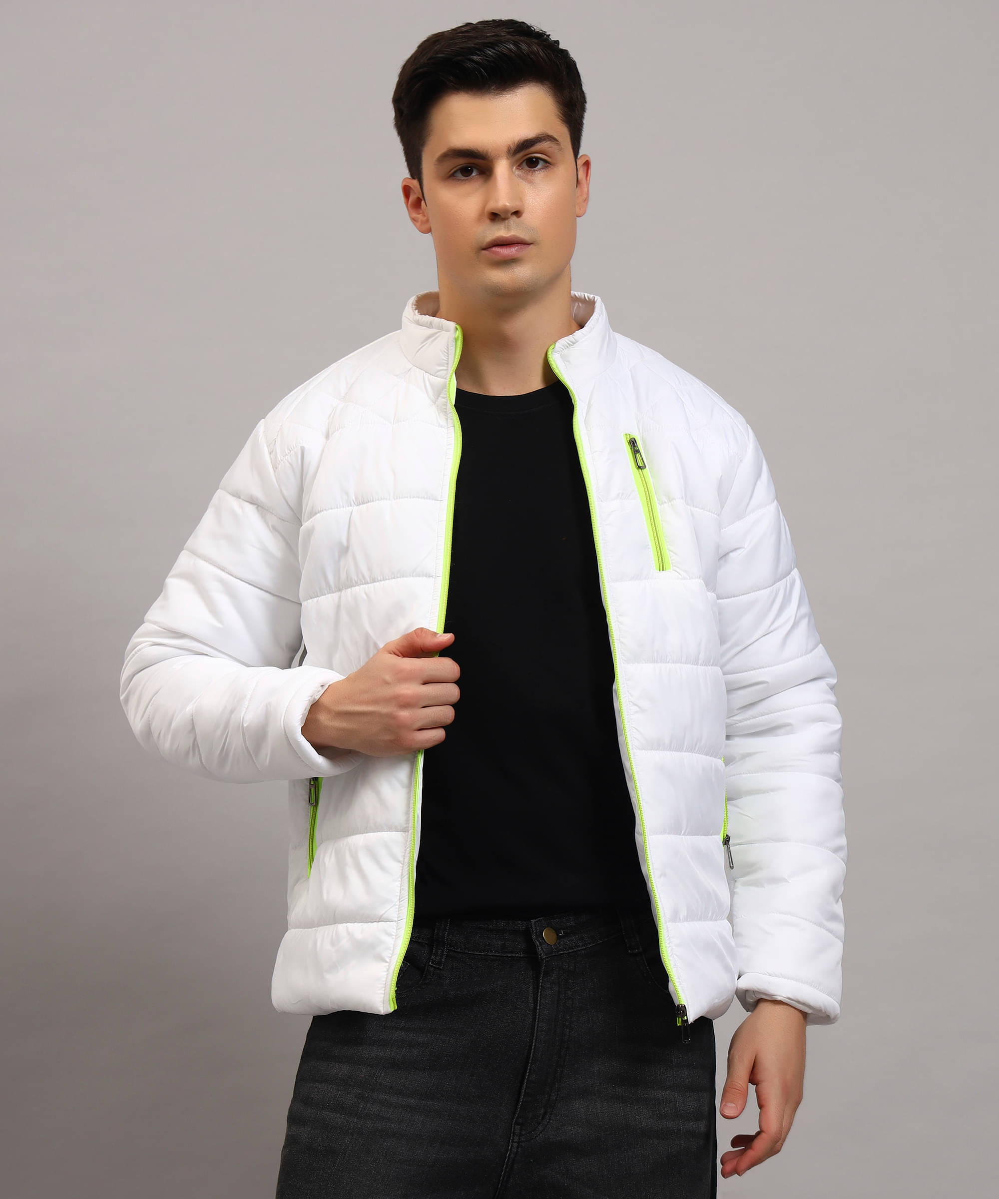     			Christy World Nylon Men's Quilted & Bomber Jacket - White ( Pack of 1 )