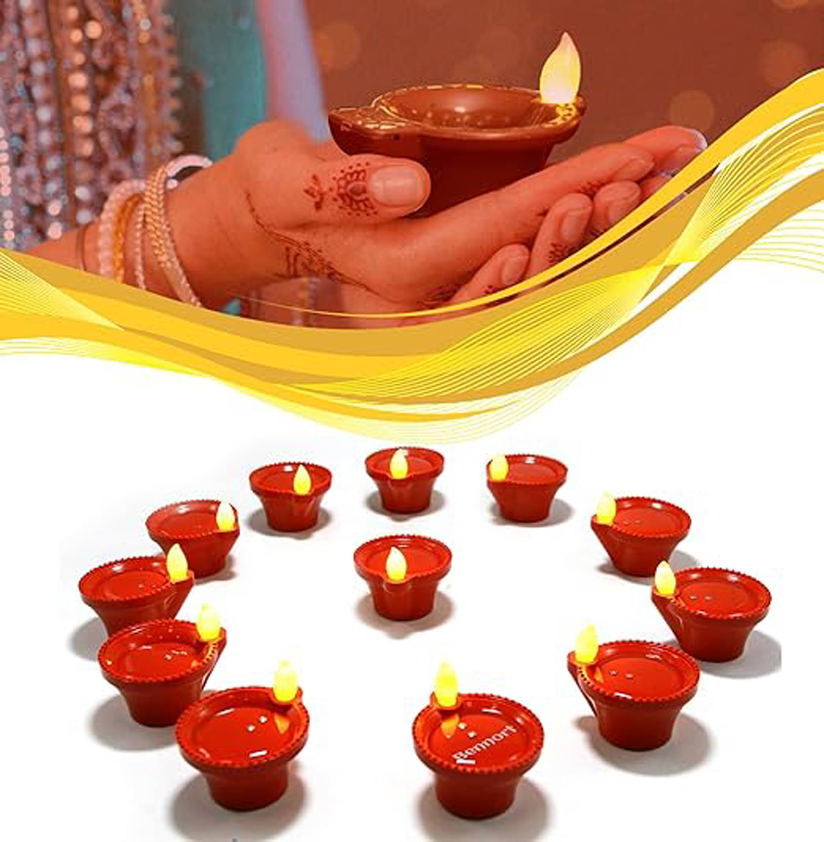     			Deals kart delhi Plastic Electric Diya - Pack of 12