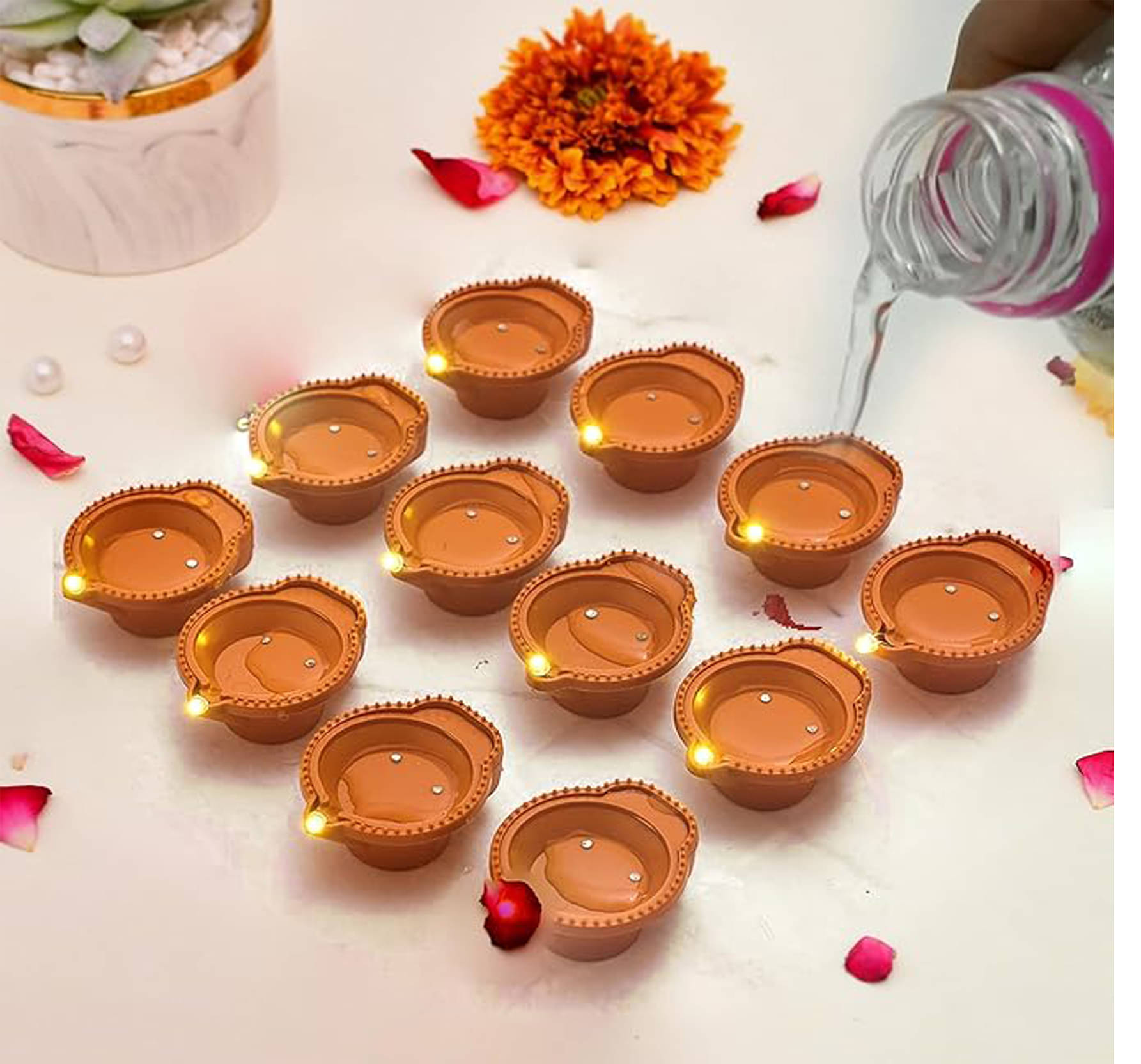     			Deals kart delhi Plastic Electric Diya - Pack of 12