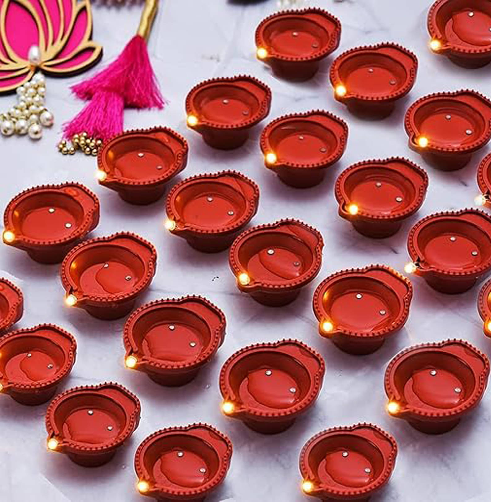     			Deals kart delhi Plastic Electric Diya - Pack of 24