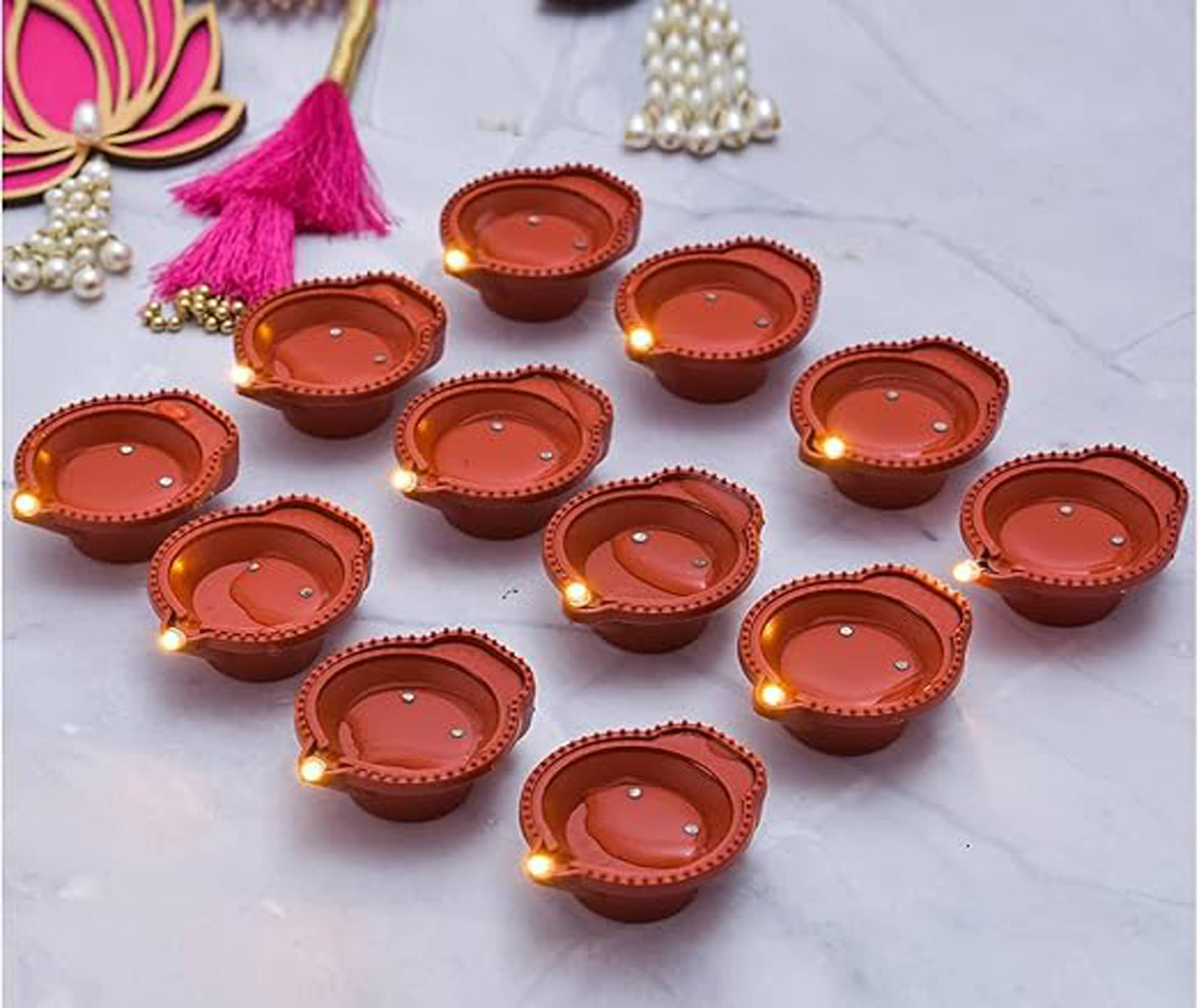     			Deals kart delhi Plastic Electric Diya - Pack of 12