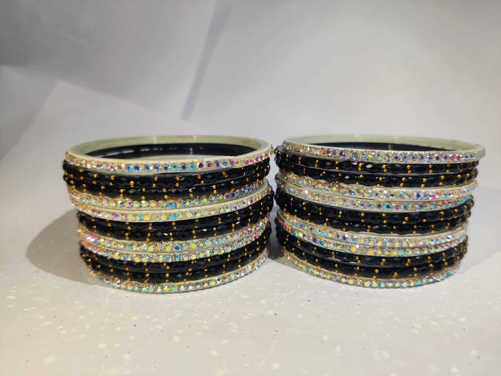     			Divine Glass Black Bangle Set ( Pack of 24 )