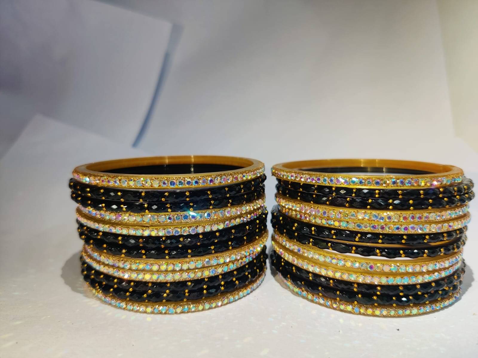    			Divine Glass Black Bangle Set ( Pack of 24 )
