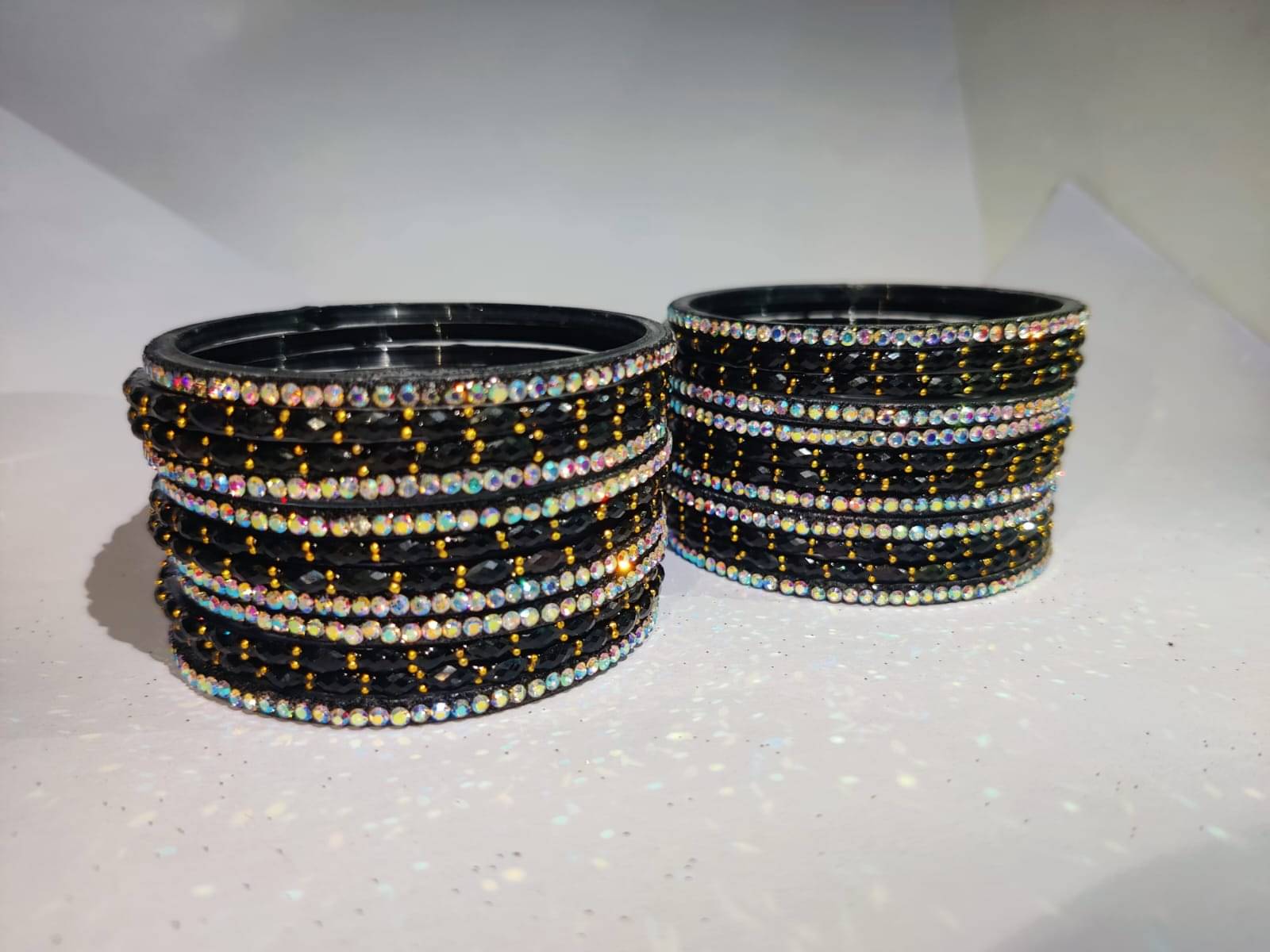     			Divine Glass Black Bangle Set ( Pack of 24 )