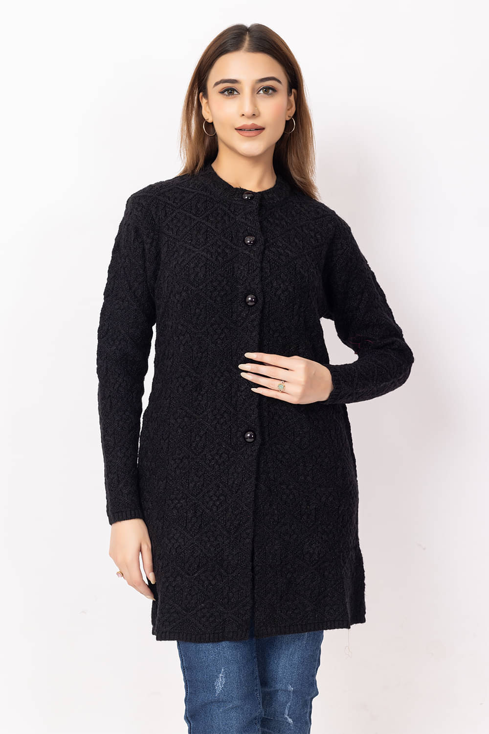 Dodge Women Acro Wool Round Neck Sweater ( Black )     			Dodge Women Acro Wool Round Neck Sweater ( Black )