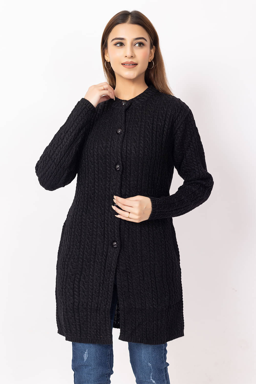     			Dodge Women Acro Wool Round Neck Sweater ( Black )