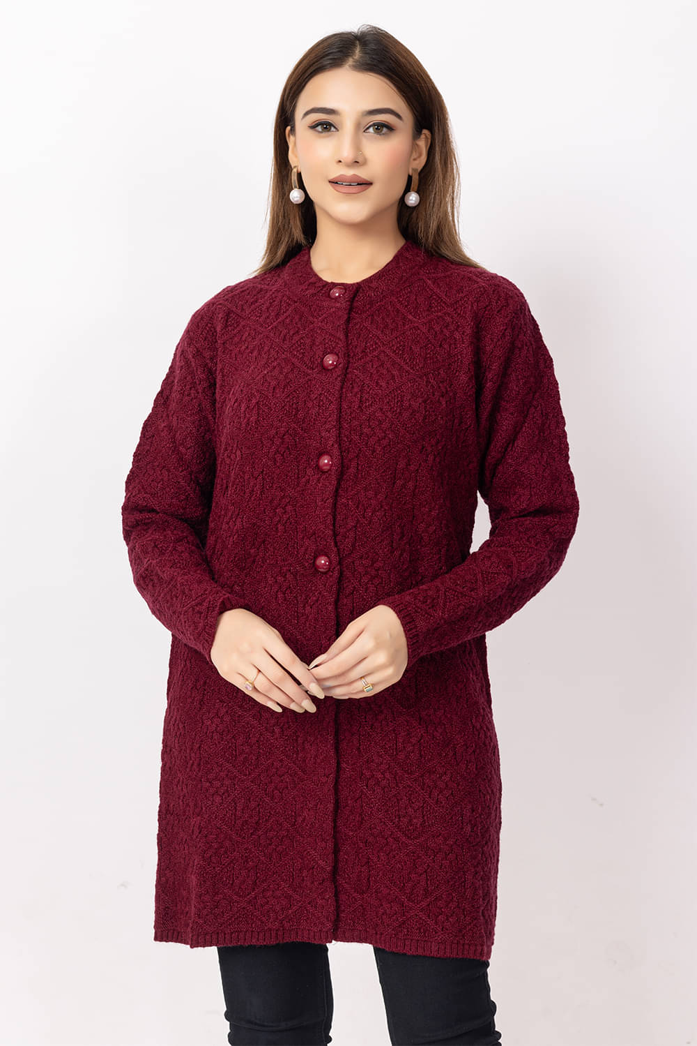     			Dodge Women Acro Wool Round Neck Sweater ( Fuchsia )