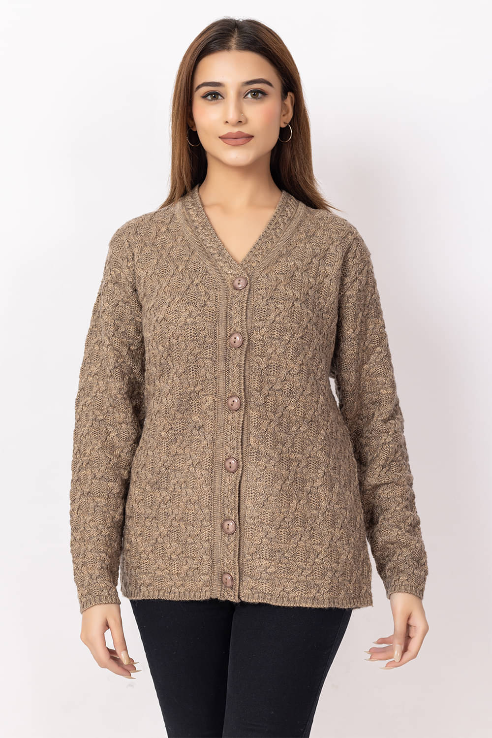     			Dodge Women Woollen V-Neck Sweater ( Multicolor )