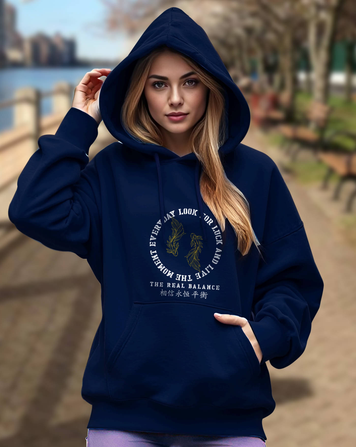     			ENITOR Women Fleece Hooded Sweatshirt For Light Winters ( Blue )