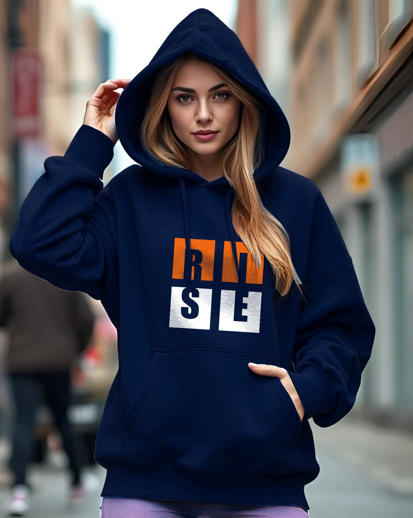     			ENITOR Women Fleece Hooded Sweatshirt For Light Winters ( Blue )