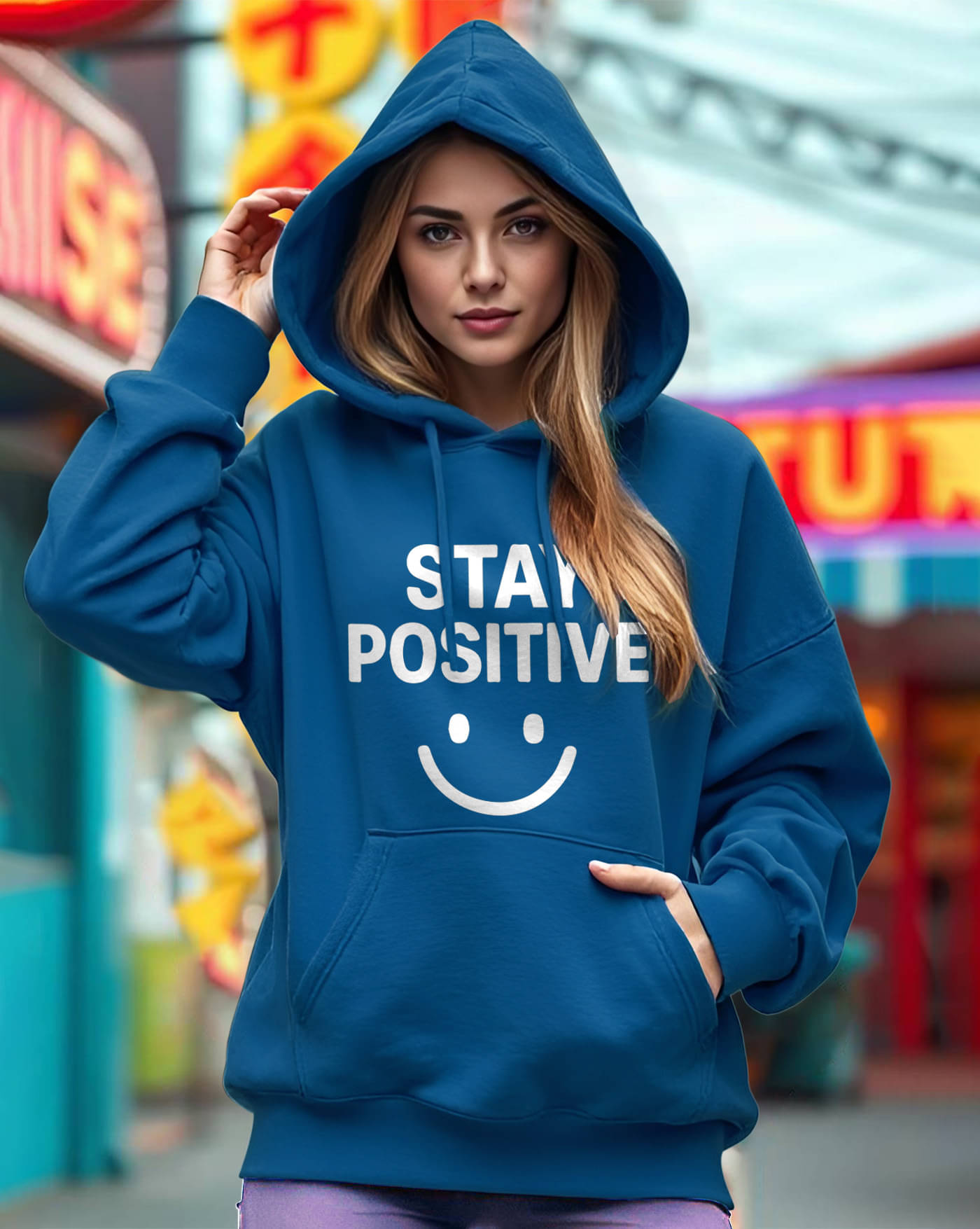     			ENITOR Women Fleece Hooded Sweatshirt For Light Winters ( Turquoise )