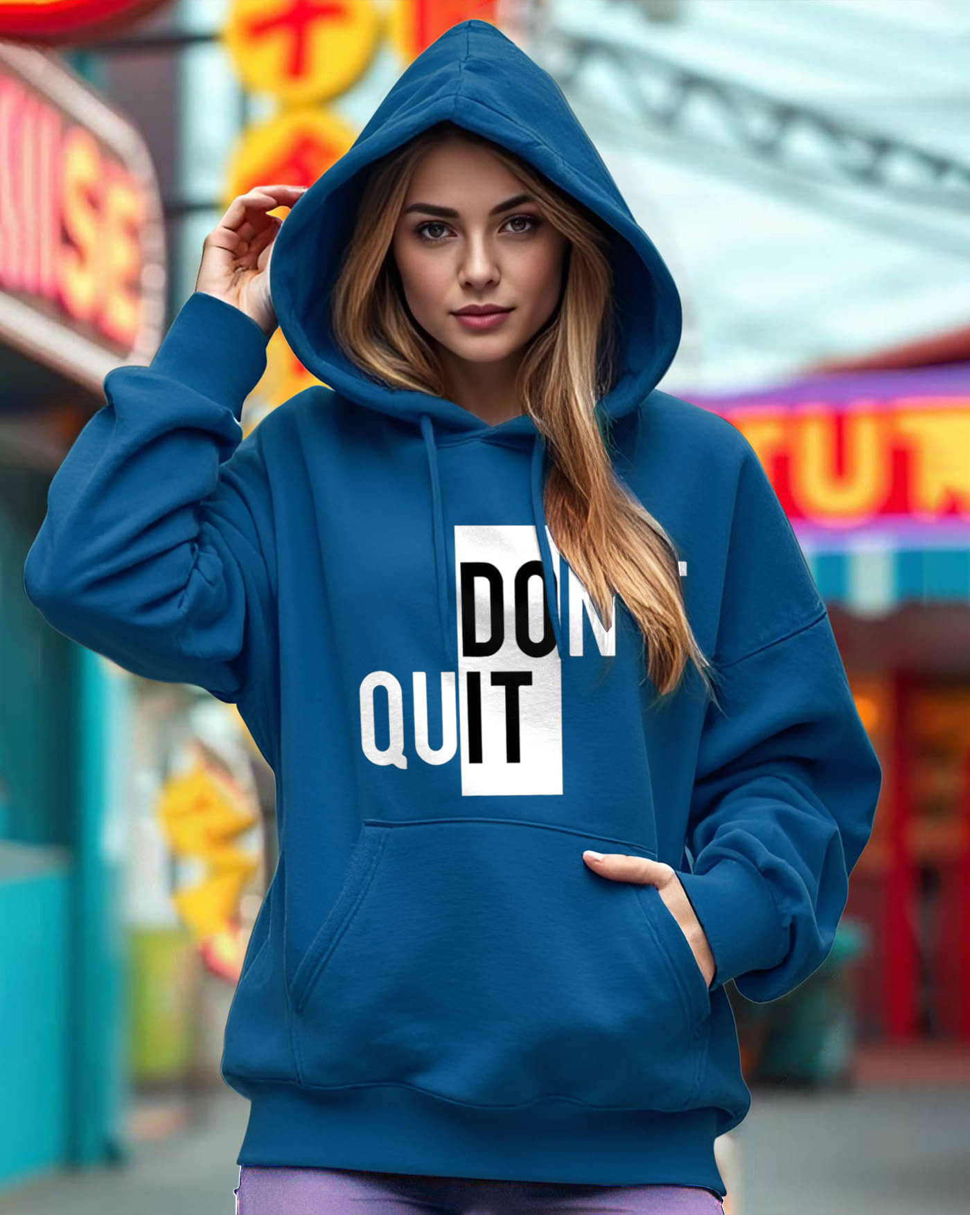     			ENITOR Women Fleece Hooded Sweatshirt For Light Winters ( Turquoise )