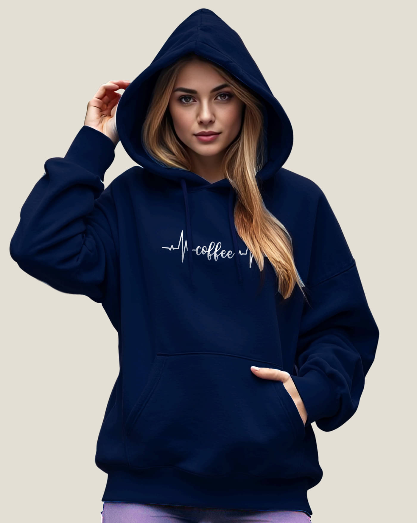     			ENITOR Women Fleece Hooded Sweatshirt For Light Winters ( Blue )