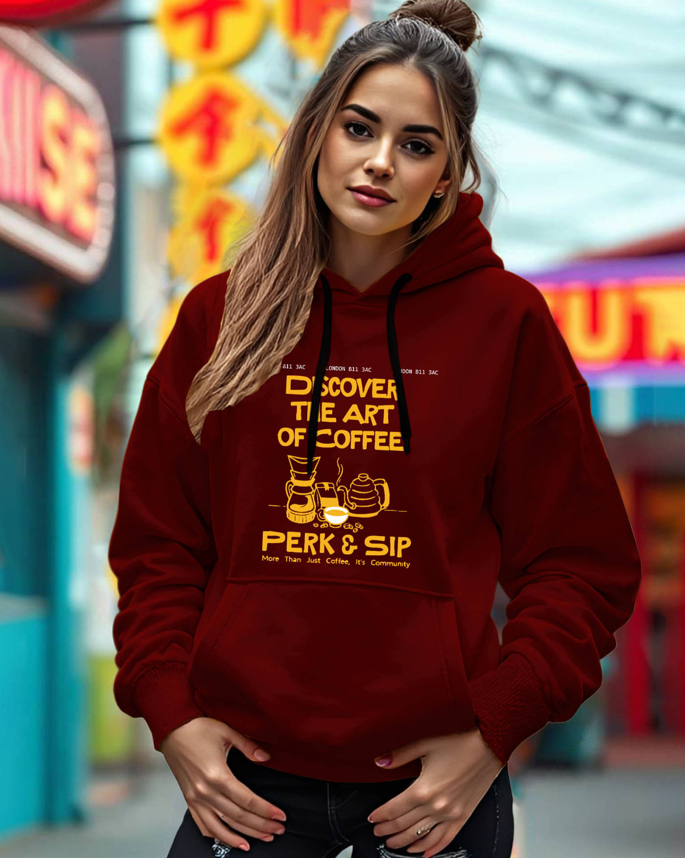     			ENITOR Women Fleece Hooded Sweatshirt For Light Winters ( Maroon )