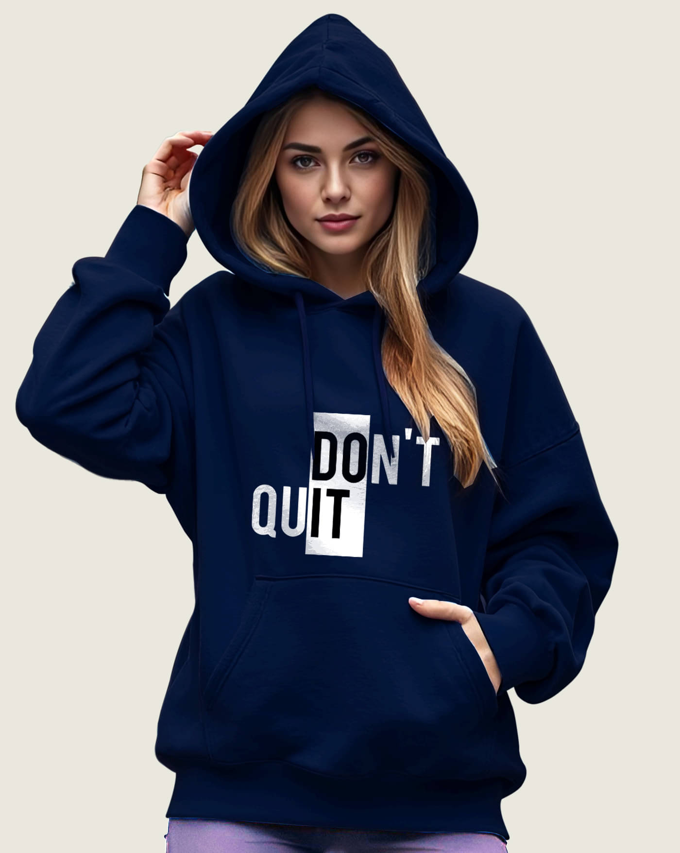     			ENITOR Women Fleece Hooded Sweatshirt For Light Winters ( Blue )